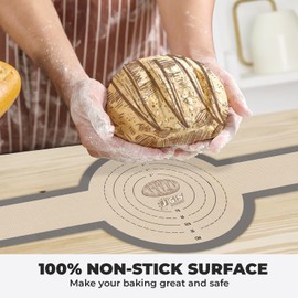 Silicone Bread Sling For Dutch Oven,Reusable Baking Mat,Sourdough Bread Baking Supplies,Non Stick & Easy to Clean Sheet Liner,Silicon Long Handle With Scraper For Sourdough,Oiling Brush,Pack of 5