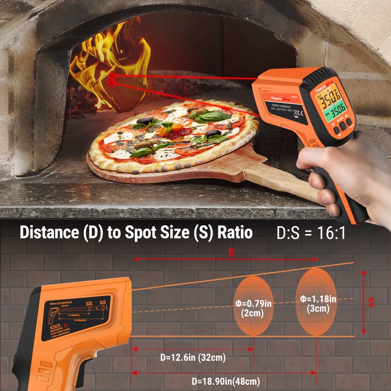 ThermoPro TP450 Dual Laser Temperature Gun for Cooking, Digital Infrared