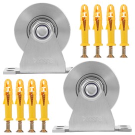 U Type Pulley Wheel Stainless Steel Pulley Block for DIY Gym Equipment,Super Silent Single Pulley Wheel Sliding Gate Detachable Duplex Bearing with Mounting Screws and Expansion Pipes(2 Pack)