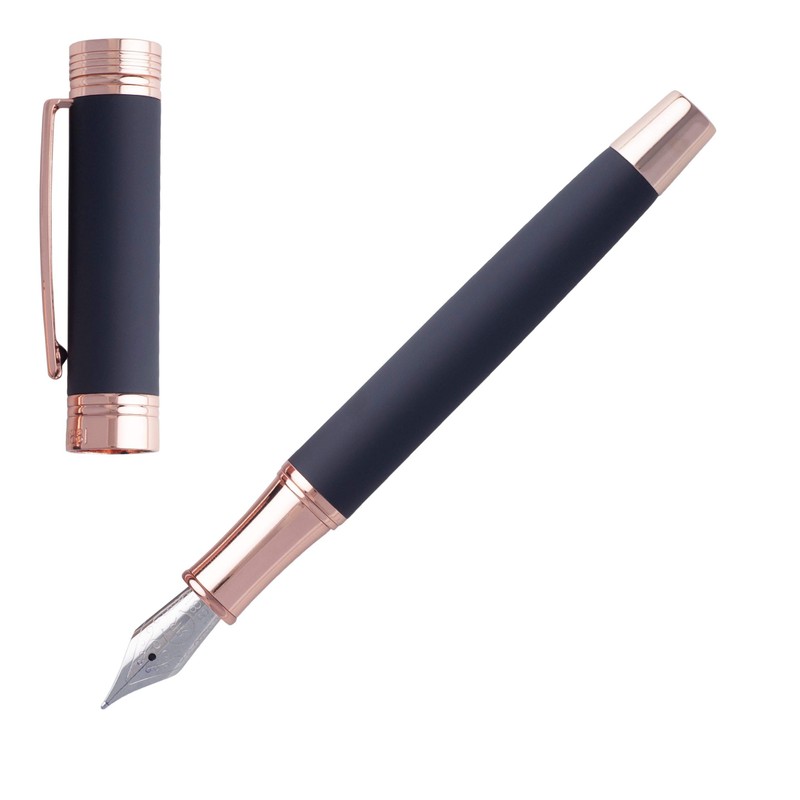 Cerruti NSG9142N Zoom Soft Navy Fountain Pen Rose Gold with