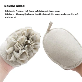 Amariver 3 Pack Body Sponge Brushes Pouf Mesh Brush Shower Glove with Flower Bath Ball