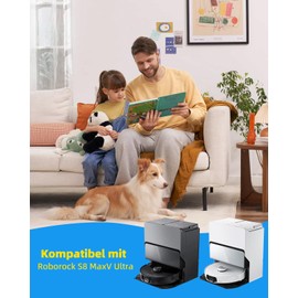 iRobacc Pack of 4 Main Brush Accessories for Roborock S8 Maxv Ultra, 2 Main Brushes, 1 Main Brush Cover, 1 Small Brush, More Durable and Easy to Install