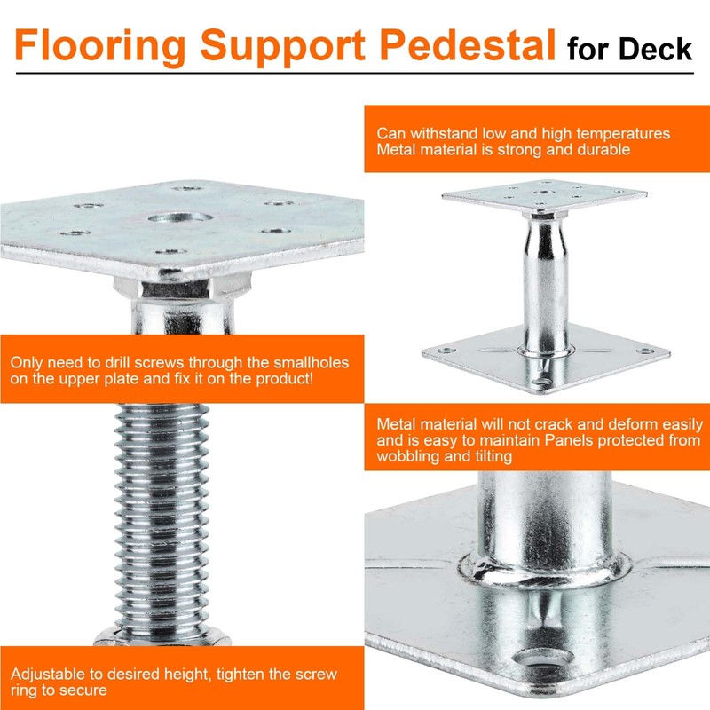 YEUQWJ 2 Pack Adjustable Support Jack for The Floor,Deck Foundation,Post