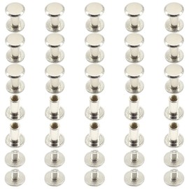 Ruidee 100Pcs/50Set Chicago Screws M5x12mm Book Binding Rivets Screw Posts Round Flat Head Stud Screw for DIY Leather Albums (DZBD/M5x12)