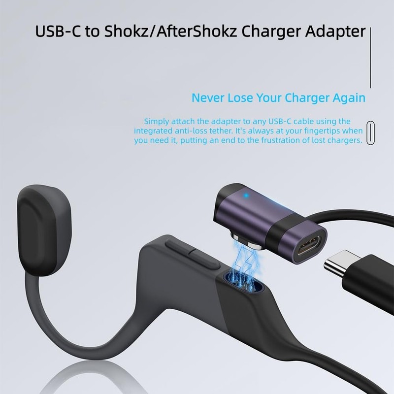 2-Pack Portable Charger Adapter for Shokz OpenSwim Pro S710 Headphones,