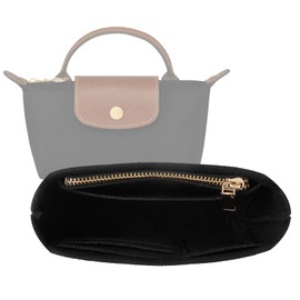 SENTEN Longchamp Wallet Insert, Compatible with Le Pliage, etc., to neatly store your bag, multicolor (black / gold)