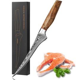 Musifan Fillet Knife 7 Inch, Precision Boning Knife for Efficient Meat Cutting and Boning， Boning Knife in high Carbon Steel