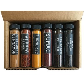 Foodie Spice Gift Set by Crimson and Clove - Includes Aleppo Pepper, Turmeric, Vietnamese Cinnamon, Sumac, Urfa Biber Pepper, Cardamom, Black & Red Hawaiian Salts and more!