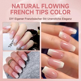 False Nails Tips Set - 360 Pieces French False Nails for Sticking - White Pink Gradient Design Artificial Nails Ballerina Nail Art Manicure Fake Nails for Women (Gradient Baby Pink)