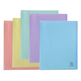 Exacompta - Ref 88570E - Chromaline Translucent Pastel PP Welded Display Books - 240 x 320mm in Size, Suitable for A4 Sized Documents, 50 Pockets, 100 Viewing Pages - Random Colour
