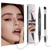 FUNINGAMZ Eyebrow Pencil, 2-in-1 Dual-Ended Microblading Eyebrow Pen, Brow Pencils for Women with 2-Fork-Tip, Create Natural Hair-Like Brows, Waterproof and Long-Lasting (Dark Brown)