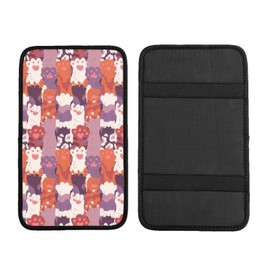 DORKEIXIA Cute Cat Paw Dog Paws Kitty Kitten Kitties Pet Claws Auto Center Console Armrest Pad Universal Car Center Console Cover Seat Box Cover for Sedan, Van, SUV, Truck Car Accessorie