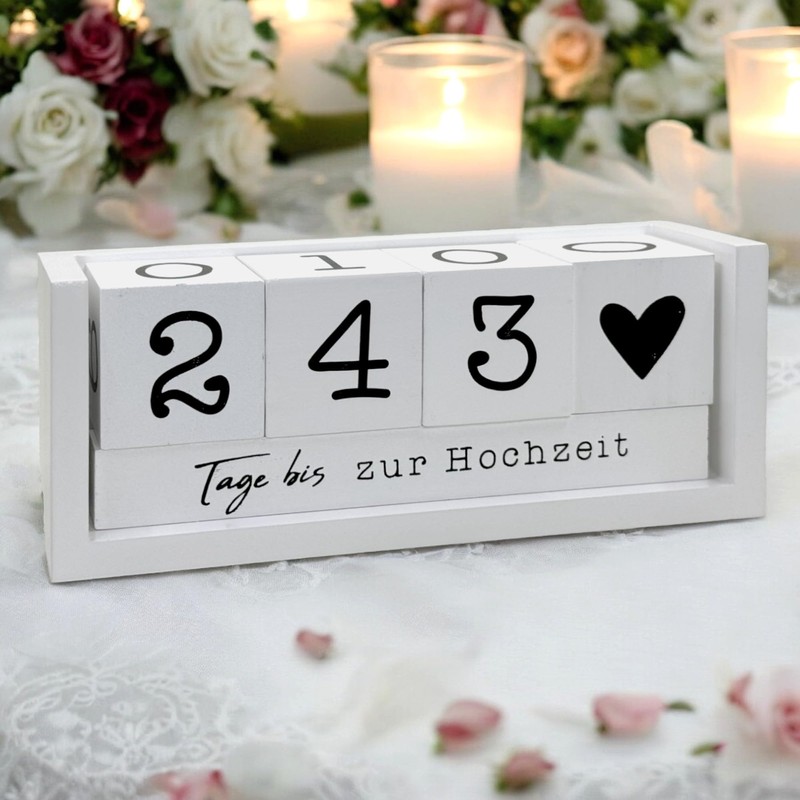 MIJOMA Yearly Countdown Calendar Wooden Cube - Permanent Yearly Table