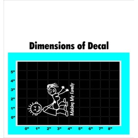 Sticker Connection | Making My Family Stick Figure Family Bumper Sticker Decal for Car, Truck, Window, Laptop | 3.8"x5.1" (White)