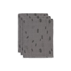 Jollein 536-848-65347 Hydrophilic Face Cloths Hydrophilic Spot Storm Grey Pack of 3, Grey, 35 g