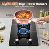 12 Inch Gas Cooktop, 2 Burner Gas Stove, Black Tempered