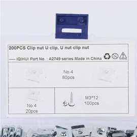 200 Unids/set de Clips en U de Acero Al Manganeso con Juego de Tornillos Autorroscantes, Surtido de Accesorios de Fijación para Vehículos de Motor, Motocicletas y Automóviles