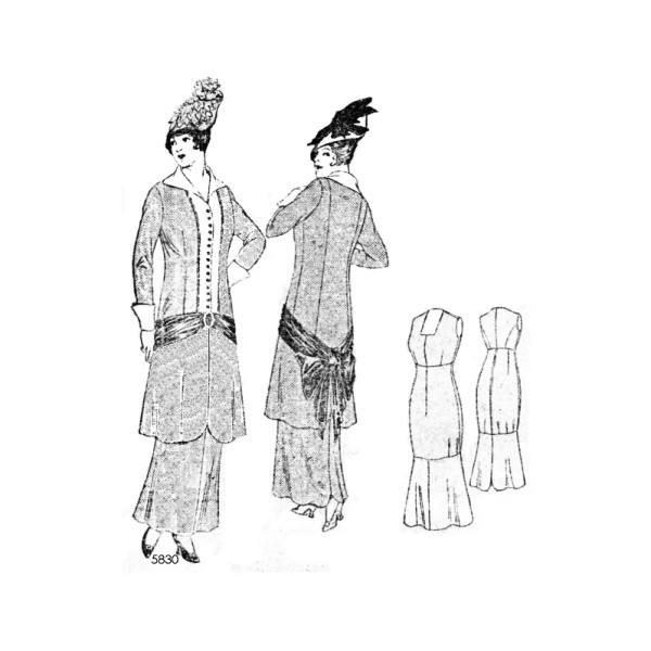 Past Patterns 5830 - Edwardian Laides Fancy Suit Sewing Patterns