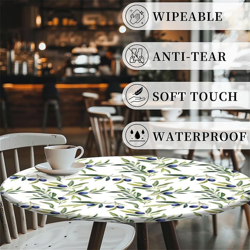 artslion Outdoor Round Tablecloth with Elastic Band 44In-110cm Elastic Garden