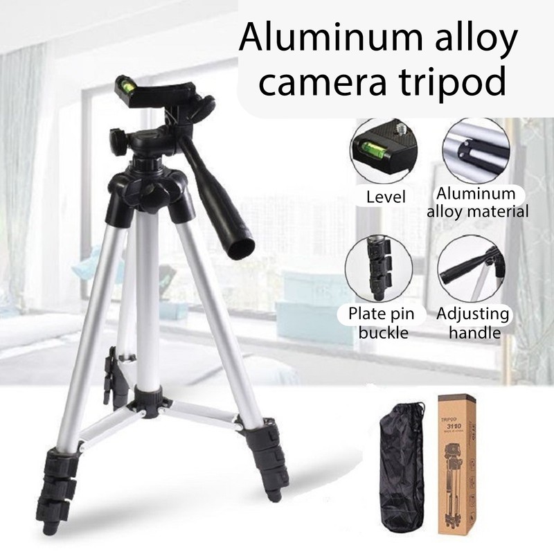 Camera Tripod with Mobile Phone Holder Portable Extendable Travel Camera