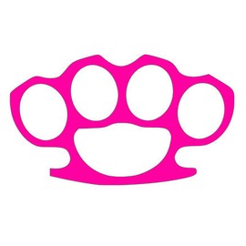 (Not Real Sticker Only) Brass Knuckles Street Vinyl Decal - Size: 5", Color: HOT Pink - Windows, Walls, Bumpers, Laptop, Lockers, etc.