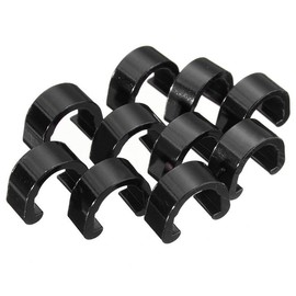 10 PCS Hook Clips C Clips Brake Cable Housing Clip Alloy Bicycle Cable Shift Derailleur Line Hose C-Clips, Black