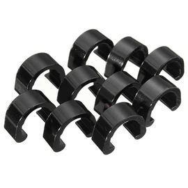 10 PCS Hook Clips C Clips Brake Cable Housing Clip Alloy Bicycle Cable Shift Derailleur Line Hose C-Clips, Black