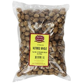 Spicy World Whole Nutmeg Bulk, 5-Pounds (Pack of 1)