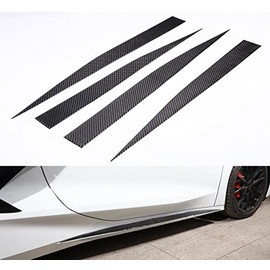 CHEAYAR Kit de calcomanías de fibra de carbono 3D suave para decoración de puerta de coche compatible con Corvette C8 Stingray Z06 Z51 2020 2021 2022 2023 accesorios de decoración de interiores (negro)