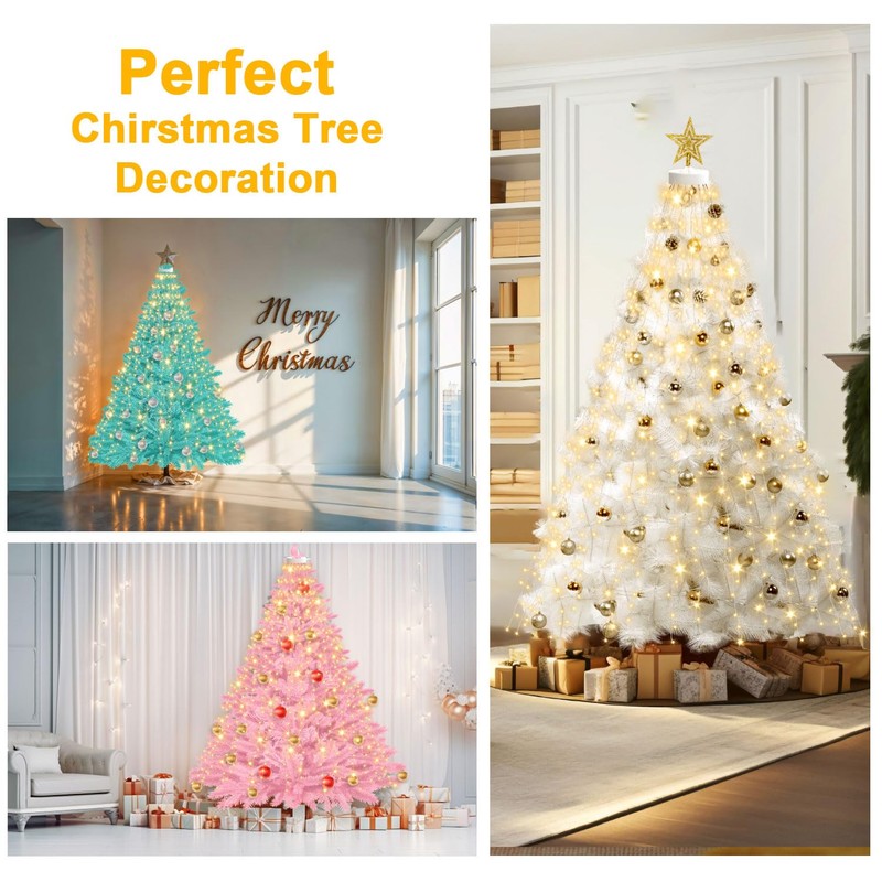 cshare White Christmas Tree Lights, White Wire 400LED Christmas Lights