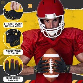 Football Gloves for Kids, Youth & Adults – Super Sticky Receiver Gloves with Strong Grip & Durability – Great Gift for Boys, Girls & Men
