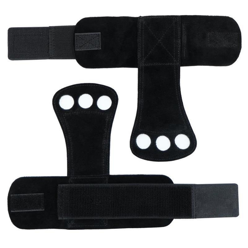 Weight Lifting Hand Grip 3 Holes Leather Gymnastics Grips Hand