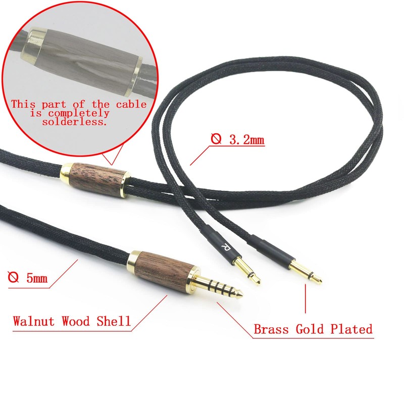 4.4mm Balanced Plug 6N OCC Copper Silver Plated Cable 4.4mm