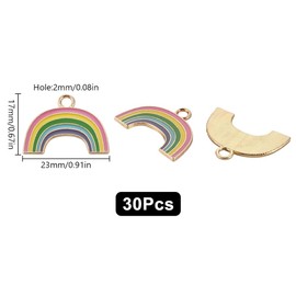 SUNNYCLUE 1 Box 30Pcs Rainbow Charms Enamel Colorful Charms Weather Charms for Jewelry Making Multi Color Charms Rainbow Pendants Bulk Earrings Bracelets Keychain Necklace Supplies DIY Craft