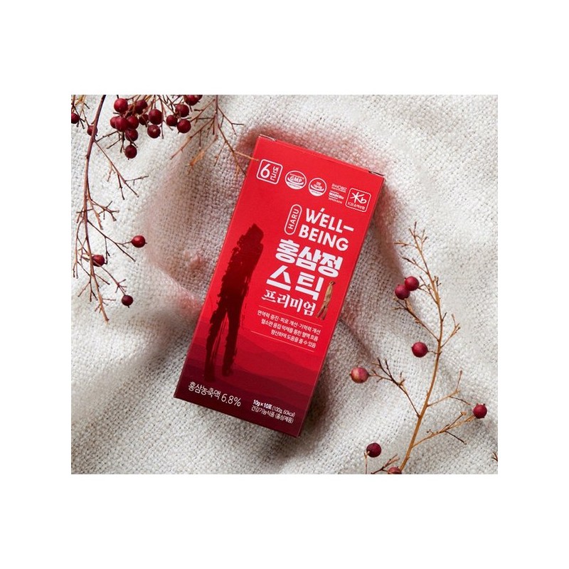 Haruwellbeing 하루웰빙 6년근 고려 홍삼정 진액 스틱 프리미엄 10g x