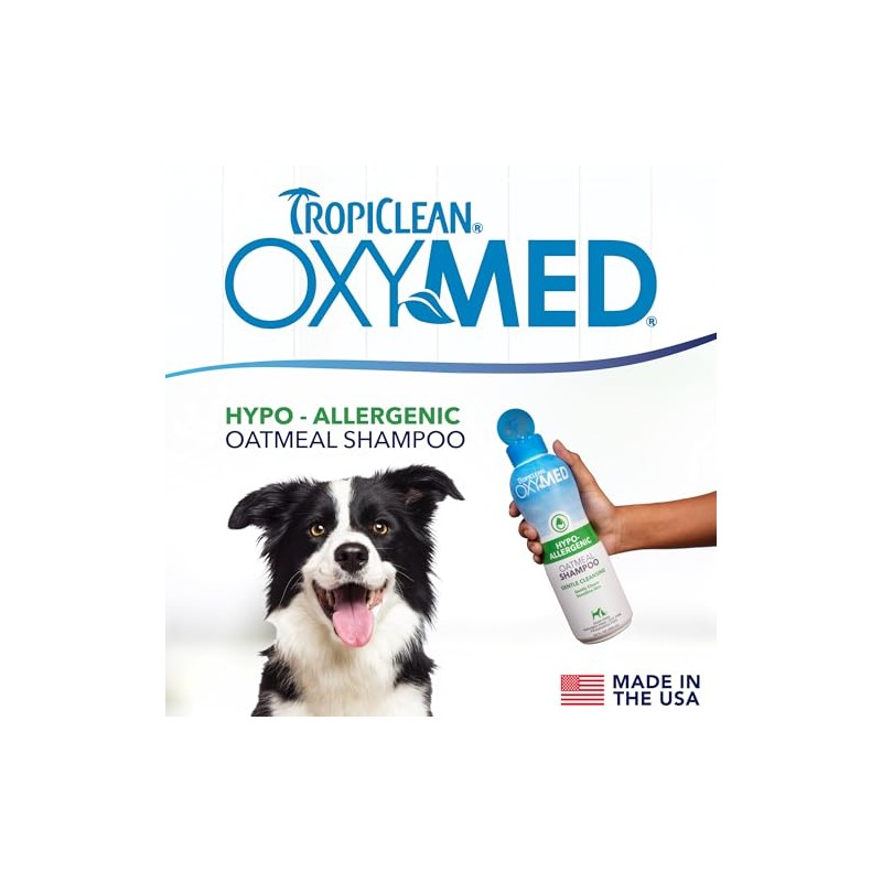 TropiClean OxyMed Hypoallergenic Pet Shampoo, 20-Ounce