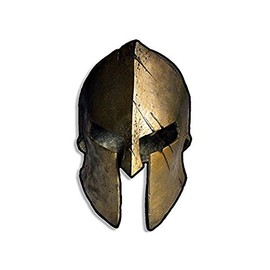 Bronze Spartan Helmet Shaped Sticker Molon Roman - Sticker Graphic - Auto, Wall, Laptop, Cell Phone, Notebook, Bumper, Window, Truck