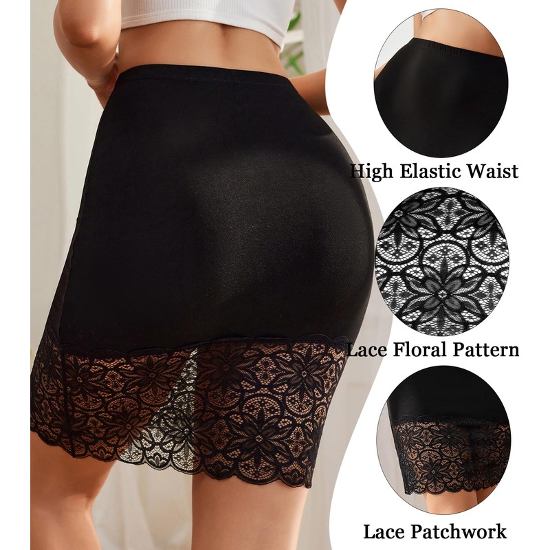 Banamic Half Slips for Women Underskirt Short Mini Skirt Floral