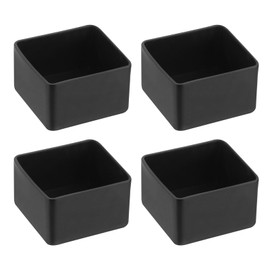 sourcing map 4Pcs Chair Leg Floor Protectors, 50x50mm/1.97x1.97" PVC Anti-Slip Furniture Leg Feet Cover for Hardwood Floors Patio Chair Table Bed, Black