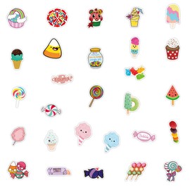 50PCS Stickers for Candy,Sweet Treats Stickers,Teens Boys and Girls Sticker Pack Vinyl Skateboard Guitar Door Laptop Luggage Car Bike Water Bottle Birthday Party Supplies Stickers