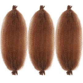 12 Inch Springy Afro Twist Hair Marley Twist Braiding Hair 3 Packs Kinky Twist Hair Short Marley Hair Wrapping Hair for Soft Locs Passion Hair Extensions