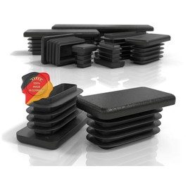 PD® Lamellar Plugs 50 x 30 mm for Square Tube, End Caps, Rectangular, Made of PE Plastic, Pipe Plugs for Pipe Cover of Steel Pipe, Stainless Steel Tube, Aluminium Tube and Aluminium Profile,