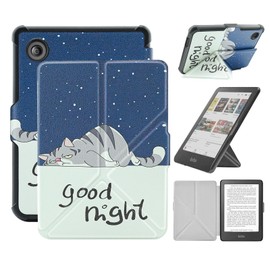 Case Compatible with 6" Kobo Clara Colour/BW (2024)/2E (2022)/Tolino Shine Color/Shine 5/Shine 4, Includes a Screen Protector - Premium PU Leather Cover with Auto Sleep/Wake (Blue Cat)