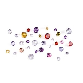 80pcs Pointed Back Cubic Zirconia Rhinestones Cabochons 2.5/3/4/5mm Faceted Diamante CZ Stone Crystal Diamond Gems for DIY Jewelry