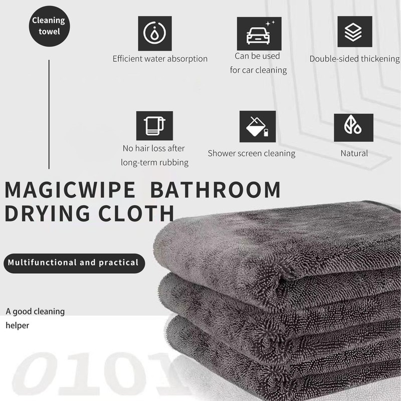 Shiny Wipes Bathroom Drying Cloth, Streak Free Microfiber Cleaning Wipes,