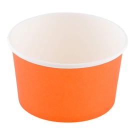 Coppetta 8 oz Round Tangerine Orange Paper To Go Cup - 3 3/4" x 3 3/4" x 2 1/4" - 50 count box - Restaurantware,