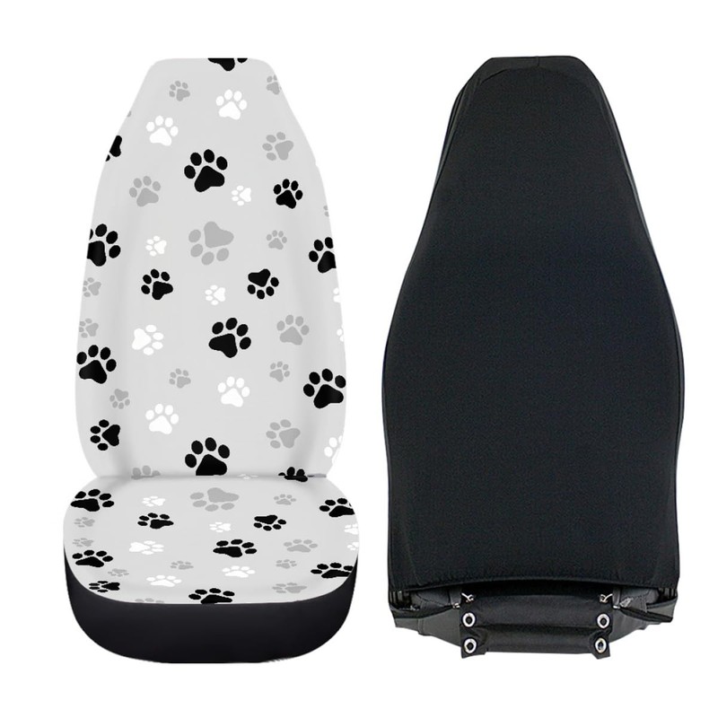 Car Seat Cover Dog Paw Print Front for Cars, Easy