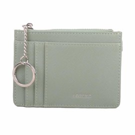 Valita Unisex Small Slim PU Leather Grain Credit Card Travel Case - Mint Green