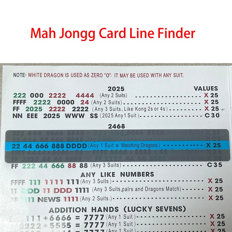 spansee 8 PCS Mah Jongg Line Reader, Mahjong Card Line
