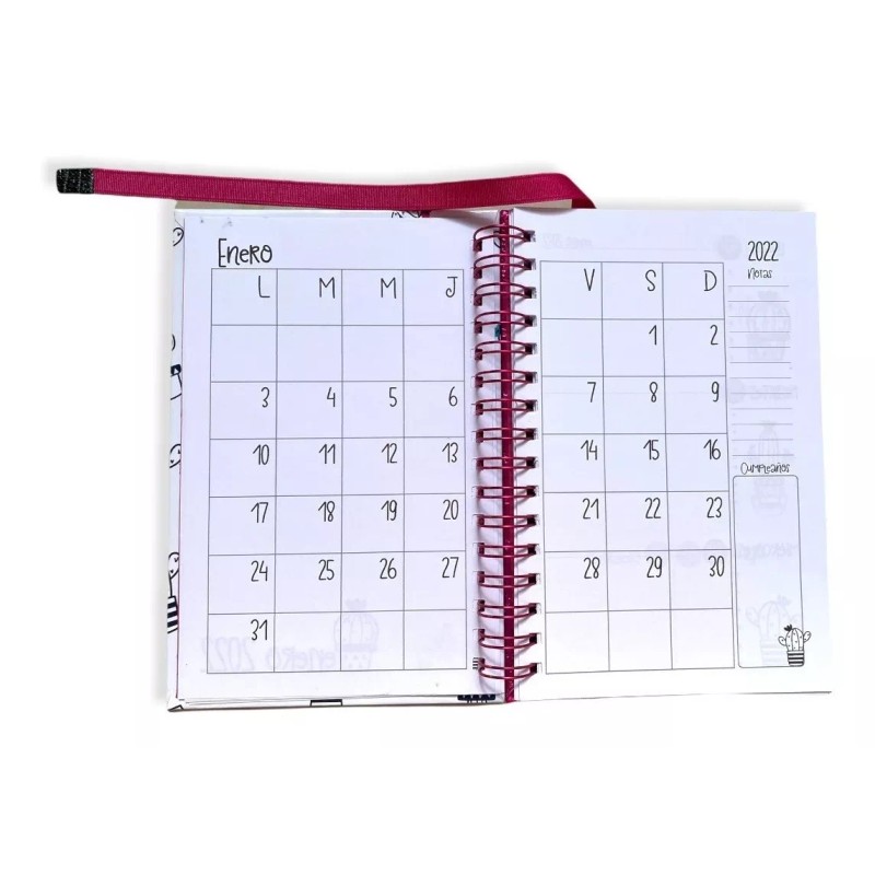 Escanver Agenda Anual Fechas Suculentas Pasta Dura Papel Bond 90gr